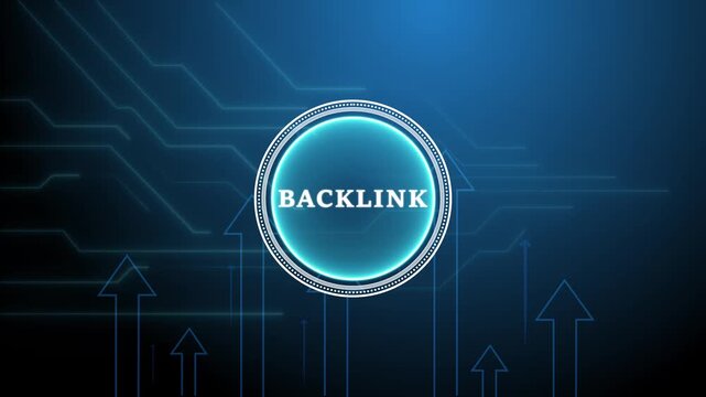 Back link Optimization background.seo concept head up display (HUD UI) panel and futuristic technology background o animation.