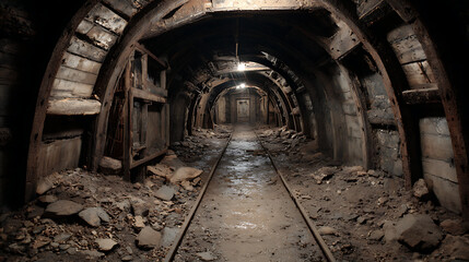 Fototapeta premium The eerie silence of a derelict mine, once rich in gold, now forgotten (1)