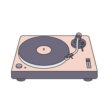pink turntable playing vinyl record clip art preview
