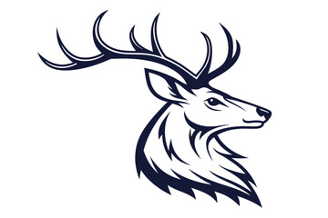 Deer Head Silhouette Icon Design
