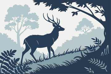Deer Outline Shadows for Design
