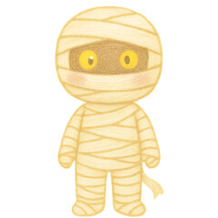 Cute Little Mummy Halloween Illustration