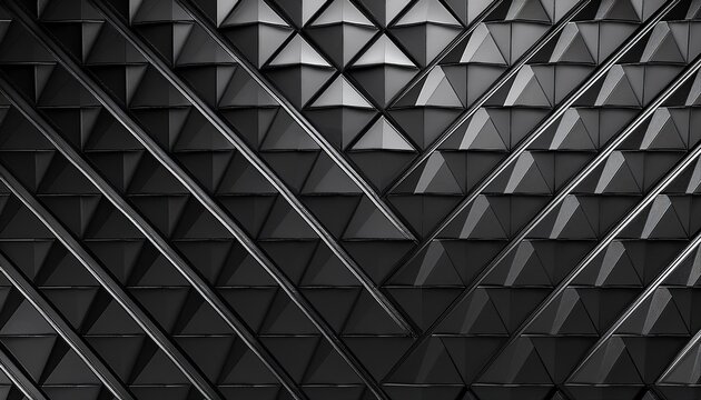 polished semigloss wall background with tiles triangular tile wallpaper with 3d black blocks 3d render