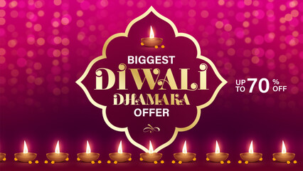 Diwali Sale Offer Discount Poster Design. Premium Luxury Advertising Logo label Design vector layered. Diwali Sale Label Design Template Vector Layered illustration.