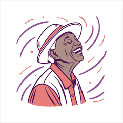 vector illustration of a happy man