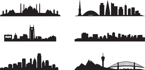 City Silhouette Collection Showcasing Istanbul, Doha, Nashville, and More