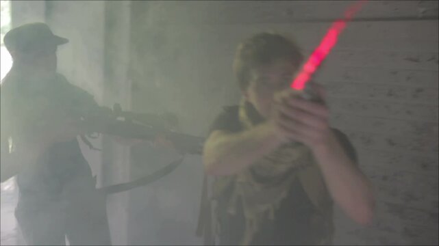 Special Ops Team Practicing Door Breach in Abandoned Warehouse