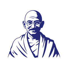 Mahatma Gandhi, abstract art, vector illustration, symbol,