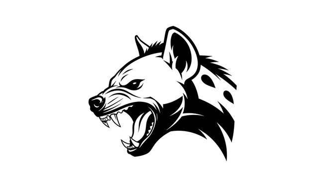 Angry hyena head graphic illustration
