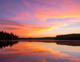 Obraz premium Serene sunrise over a calm lake (2)