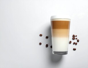 Indulge in this layered latte coffee delight, perfectly crafted with creamy foam and rich espresso flavors