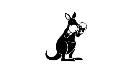 Kangaroo boxing graphic design