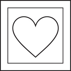 Decorative Heart Square Frame Silhouette | Black Vector Design