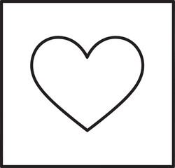 Decorative Heart Square Frame Silhouette | Black Vector Design