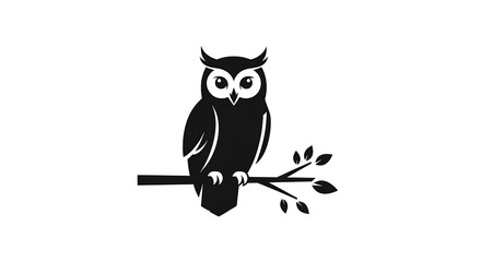 Fototapeta premium Owl silhouette on branch