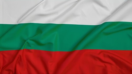 Obraz premium Bulgarian National Flag with Textured Fabric and Wrinkles