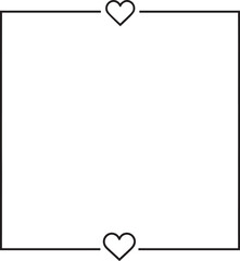 Decorative Heart Square Frame Silhouette | Black Vector Design