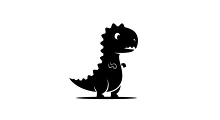 Cute dinosaur silhouette vector graphic