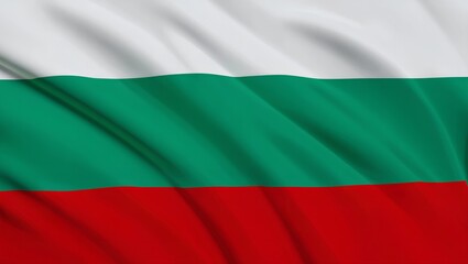 Obraz premium Bulgarian National Flag with Textured Fabric and Wrinkles