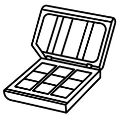 Makeup Mixing Palette line art vector