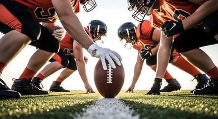 American football on field before start of game