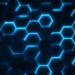 Neon Hexagon Grid: Abstract Geometric Background