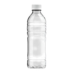 Fototapeta premium Clear Plastic Water Bottle with Reflective Surface on White Background