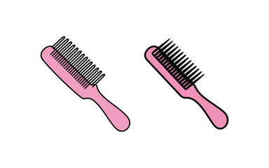 pink comb isolated on white