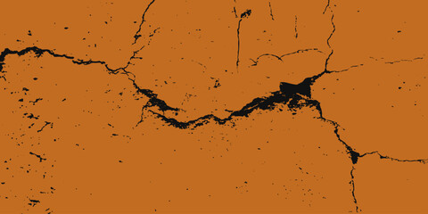 Cracked dry land texture as concept of drought and climate change crisis. Abstract brown natural rock surface. Vector illustration