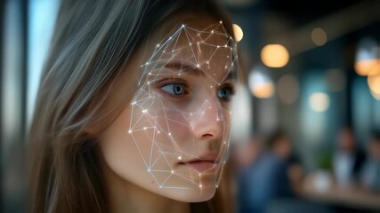 Digital facial recognition technology analysis and biometrics identification - Powered by Adobe