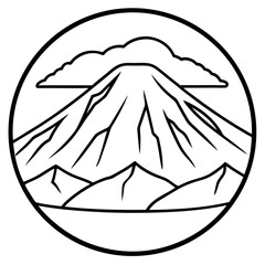 Kilimanjaro line art vector