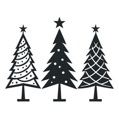 Obraz premium a-collection-of-stylized-christmas-tree-silhouette.eps