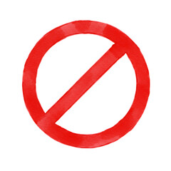 Fototapeta premium Red Circle Prohibition Sign on Transparent Background