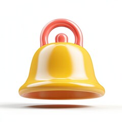 Fototapeta premium Vibrant 3D Cartoon Bell Icon, Symbol of Notification and Alert Message
