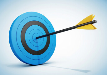 Blue target with arrow success and achievement illustration