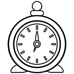 Vintage Metal Clock line art vector