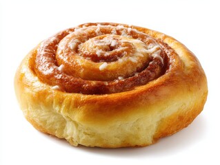 Delicious cinnamon roll isolated on white background