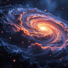 Cosmic Swirl of Galactic Colors and Energy in Close-Up View