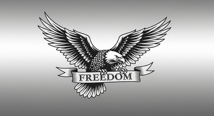 Obraz premium Eagle freedom patriotic american illustration vector art