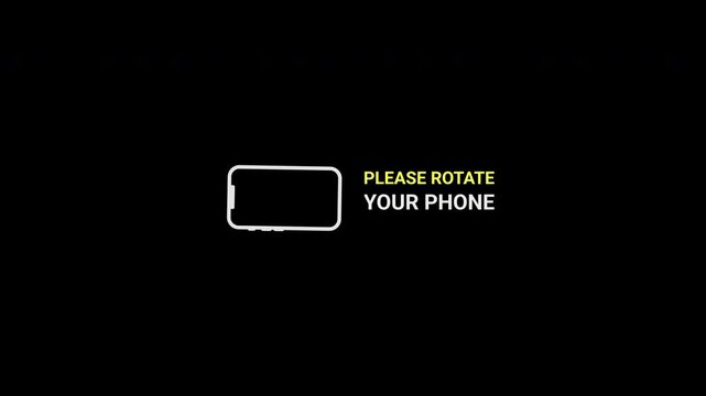 Please rotate your phone animation 4k video on black background