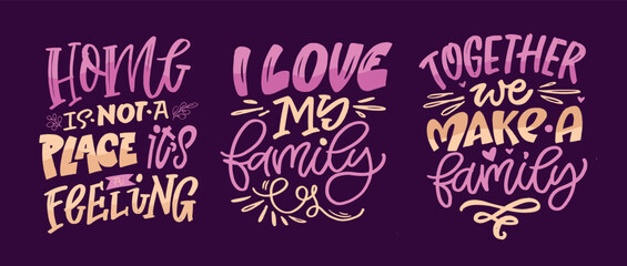 Funny  hand drawn doodle lettering quote about family. Lettering for t-shirt design, mug print, bag print, clothes fashion. 100% hand drawn vector image.