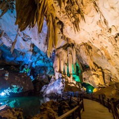 Cave interior with walkway