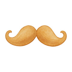 PNG Vintage watercolor mustache illustration.