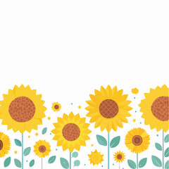 Yellow Sunflower Border Design Illustration