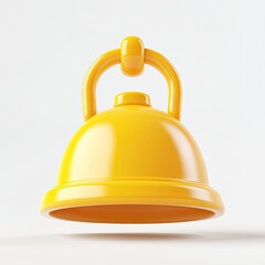 A Vibrant Yellow Notification Bell Icon Alert in 3D Cartoon Style