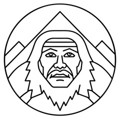 Denali  line art vector