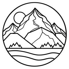 Denali  line art vector