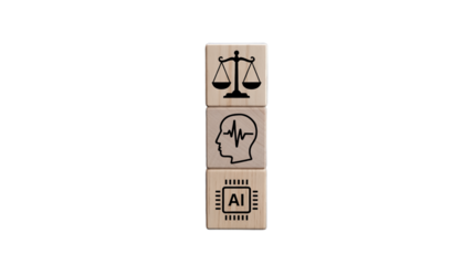 A professional product photography of three wooden blocks stacked vertically against on a transparent background.  
