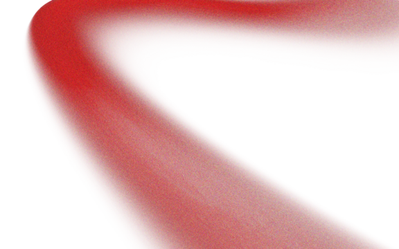 Close-up of a curved, pinkish-red ribbon-like form, edged with a thin, bright red line, set against a black background