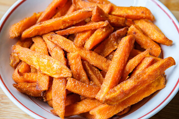 Crispy Fried Sweet Potato Chips Or Fries